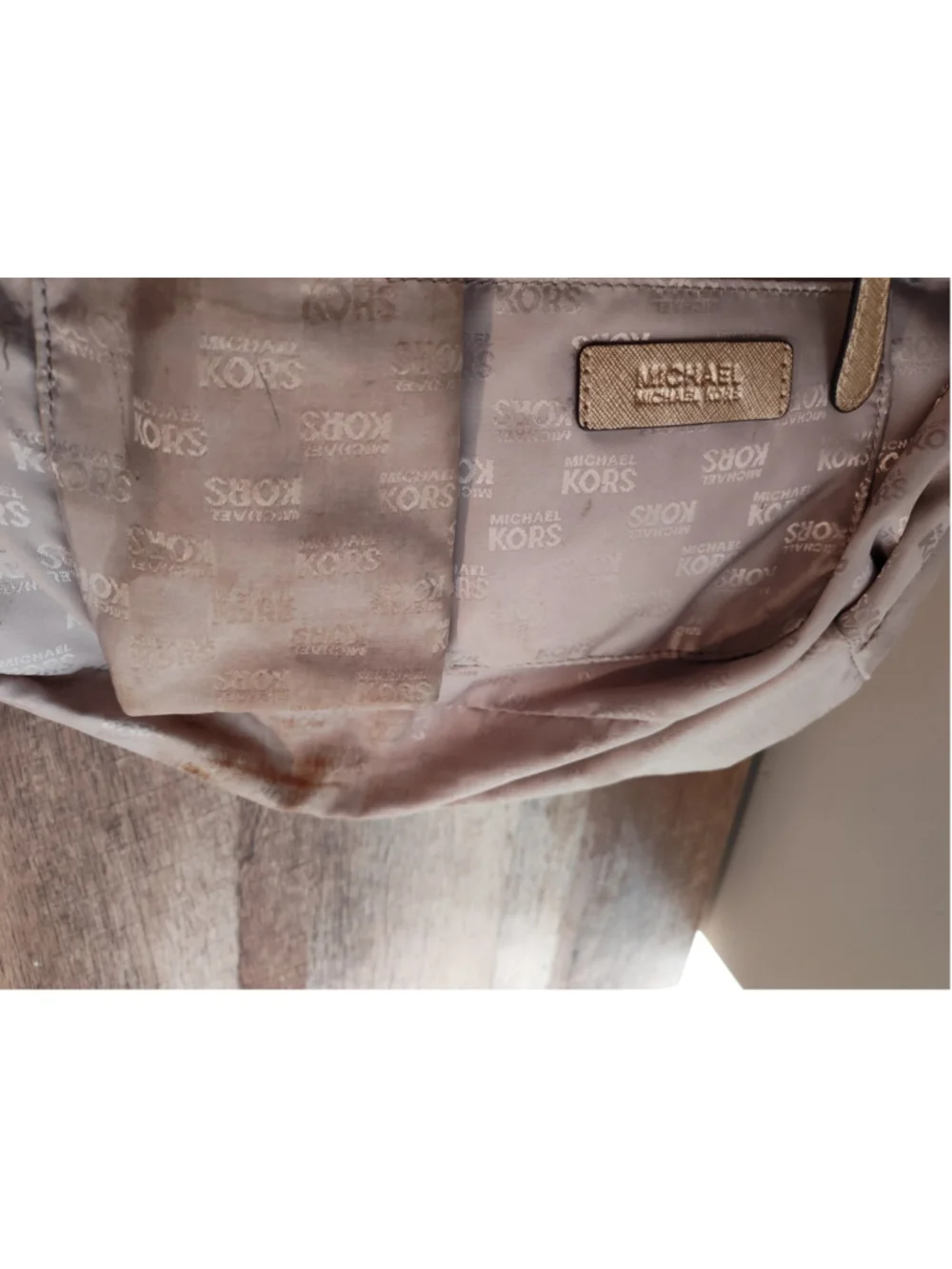 Michael Kors Gold Leather Satchel Handbag